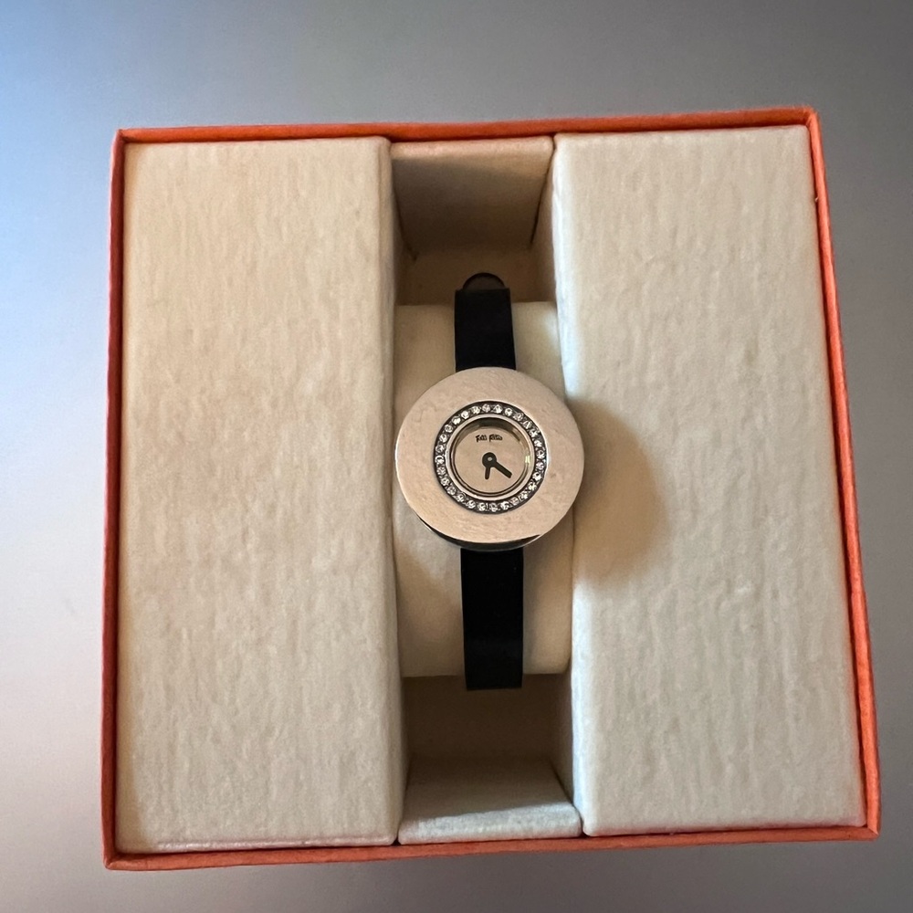 Folli Follie Black Watch with Crystal Bezel